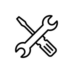 Repair tools icon symbol for apps and websites. tool sign and symbol. setting icon. Wrench and screwdriver. Service