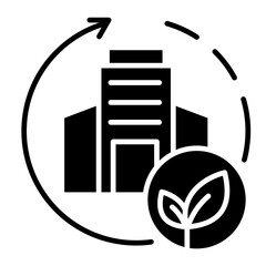 Green Office  Icon Element For Design	