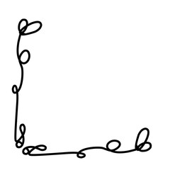 Art deco floral corners and border embellishment. Vector corner frames and vintage decoration. Flourish borders with flower pattern and ornament, filigree frames and dividers.