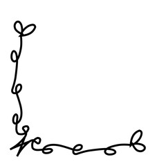 Art deco floral corners and border embellishment. Vector corner frames and vintage decoration. Flourish borders with flower pattern and ornament, filigree frames and dividers.