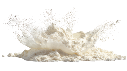  Milk Powder Splash - High-resolution close-up of milk powder splash on transparent background