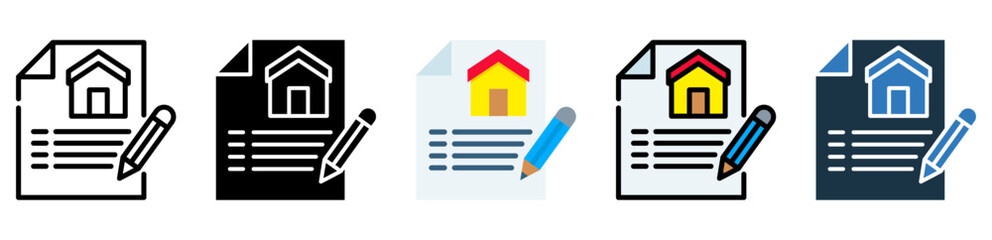 Lease Agreement icon multiple style 