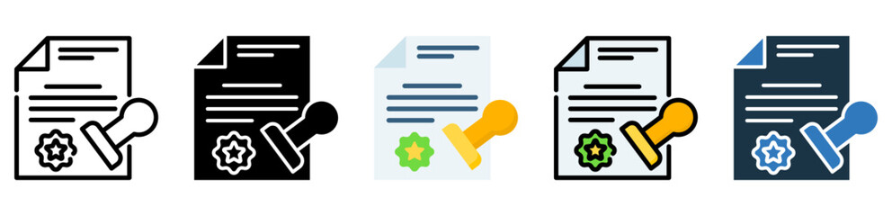 Notary Seal icon multiple style 