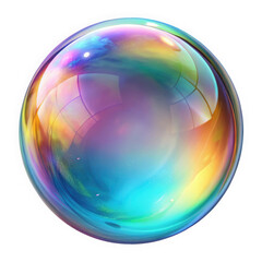 A mesmerizing colorful soap bubble reflecting a kaleidoscope of hues, showcasing a smooth surface with a beautiful gradient of blue, purple, and green shades.