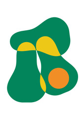 Wall art design fruit avocado retro unique