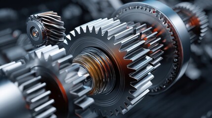Complex Gear System Close-up
