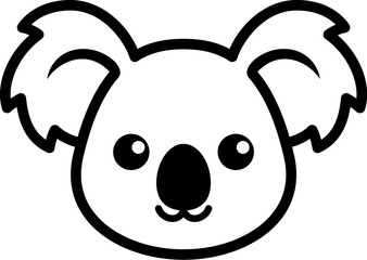 コアラの顔のシンプルなアイコン（Koala face simple icon）  © ochikosan
