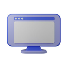 High quality 3D rendered business icon monitor collection with transparent background.