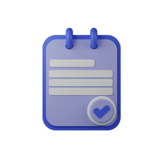 High quality 3D rendered business icon contract collection with transparent background.