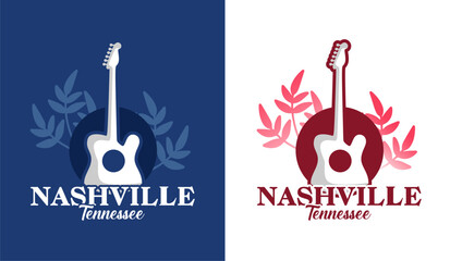 nashville tennessee with silhouette of a musical instrument
