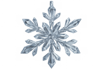 Intricate crystal snowflake glittering against transparent surface, embodying delicate winter elegance