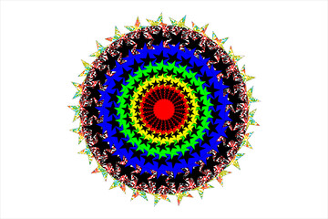 Colorful Star Mandala Rainbow Gradient Pattern Design