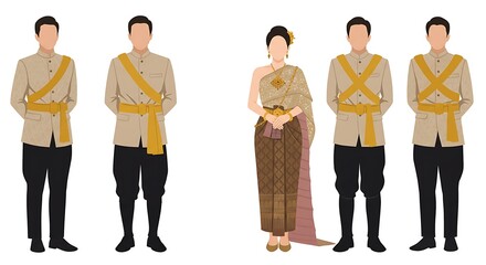Obraz premium Asian traditional clothing figures