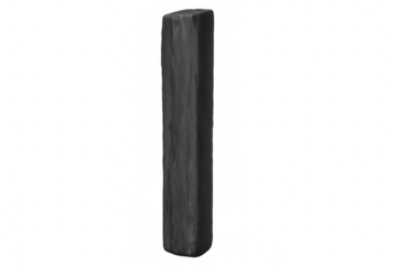 Realistic dark wooden plank standing upright on a transparent background, perfect for architectural visualization or design projects