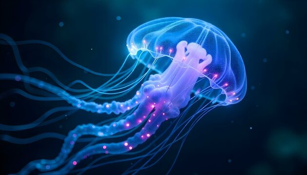 Radiant neural network patterns with bright sparks of data, glowing nodes, and radiant light beams in vibrant turquoise and electric violet . - Powered by Adobe