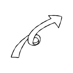 手書きのデコレーション素材、矢印、線画