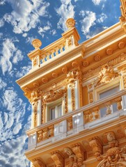 Fototapeta premium The amber palace shining in the sunlight
