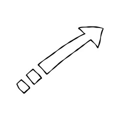 手書きのデコレーション素材、矢印、線画