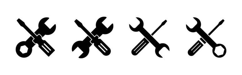 Repair tools icon set. tool icon vector. setting icon vector. Wrench and screwdriver. support, Service