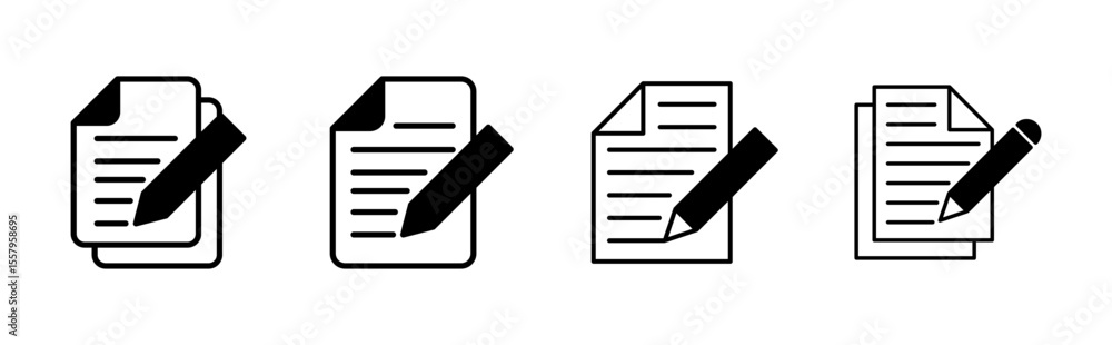 Poster note icon set. notepad icon vector. edit file. write icon