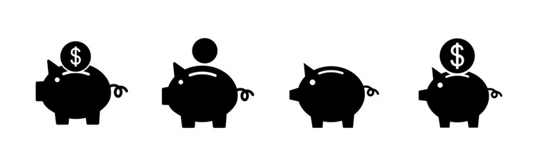 Piggy bank icon vector. piggy money icon