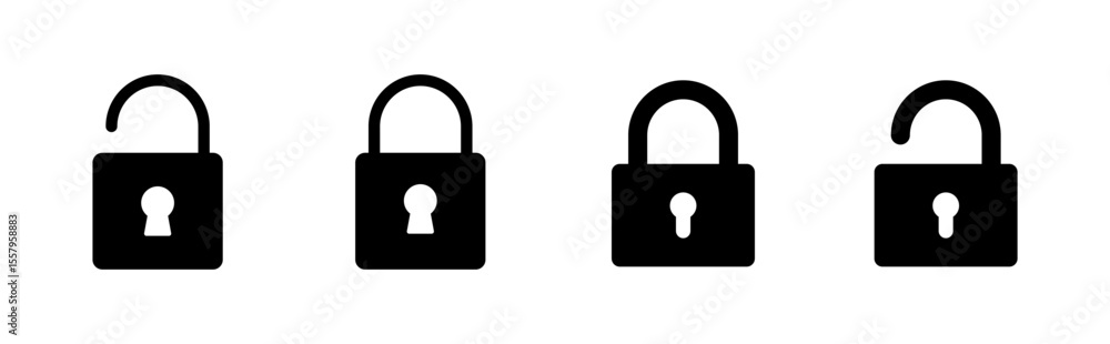 Poster lock icon set. padlock icon vector. encryption icon. security symbol