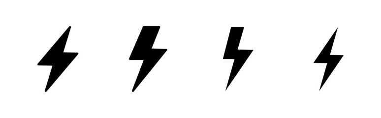 Lightning icon set. electric icon vector. power icon. energy sign