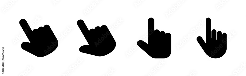 Poster hand cursor icon set. click icon vector. hand click. pointer