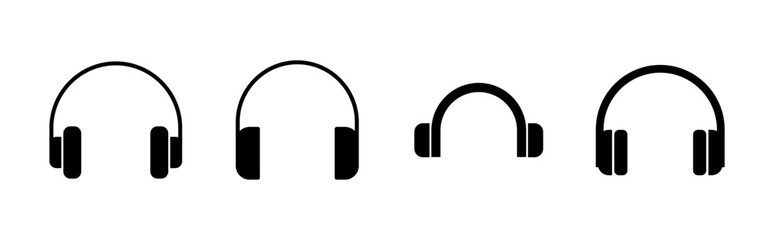 Headphone icon set. Headvector icon symbols
