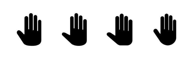Hand icon set. hand vector icon, palm,click