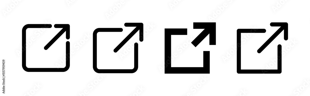 Poster external link icon set. link icon vector. hyperlink symbol