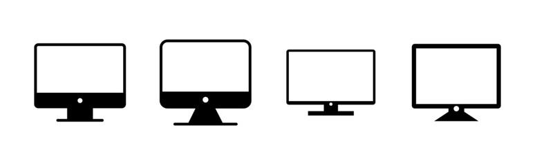 Computer icon set. computer monitor icon vector.