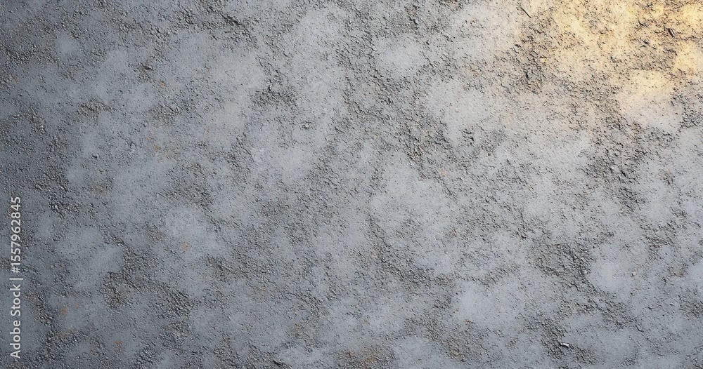 Aufkleber close-up image of a gray concrete surface with scattered small pebbles and rough texture under soft 