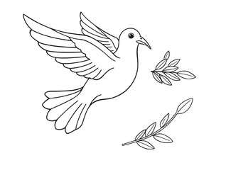 Obraz premium A serene vector illustration of a dove of peace in flight, embodying freedom and love