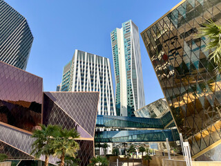 Architecture in King Abdullah Financial District, Riyadh, Saudi Arabia