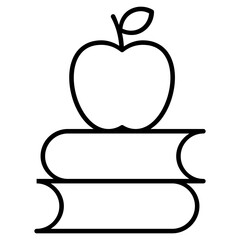 apple and book, apple, book, education, knowledge icon