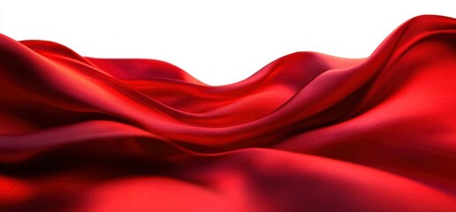 Obraz premium Close-up view of smooth, flowing red fabric with folds and soft shadows creating a sense of motion and elegance