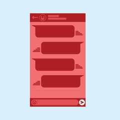 Obraz premium Chat room illustration, containing speech balloons. Communication via text, messenger, messaging. Design illustration elements with communication theme