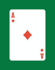 Ace of diamonds playing card icon. Vector illustration