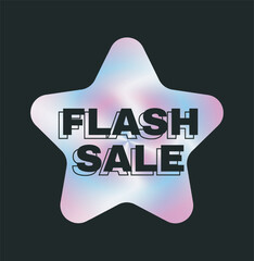 Flash sale star badge design. Vector illustration