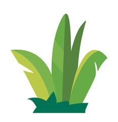 Green jungle bush plant clipart icon. Vector illustration