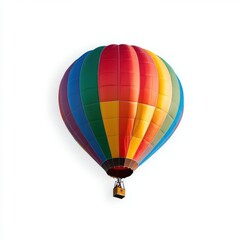 Naklejka premium Multicolored Hot Air Balloon Soaring Against White Background