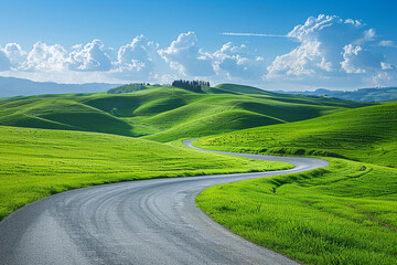 Fototapeta premium landscape with green grass