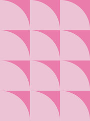 Geometric pink quarter circle pattern. Vector illustration