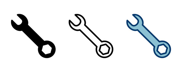 wrench icon vector isolated on white background. Wrench vector icon. Spanner symbol