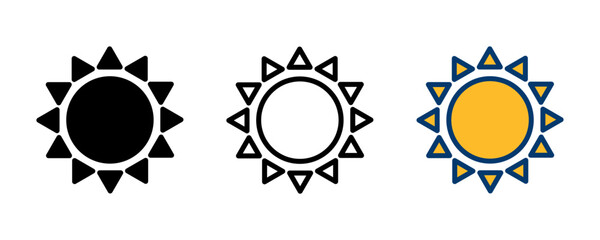 Sun icon vector isolated on white background. Sun vector icon