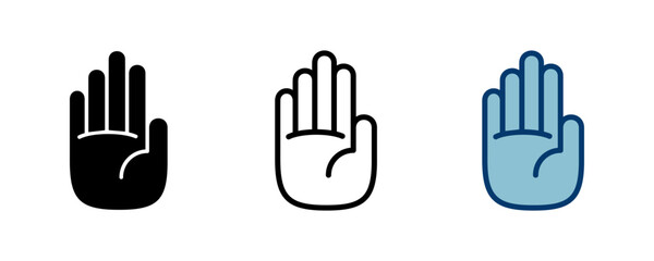 Obraz premium Hand icon vector isolated on white background. Hand gesture. hand stop