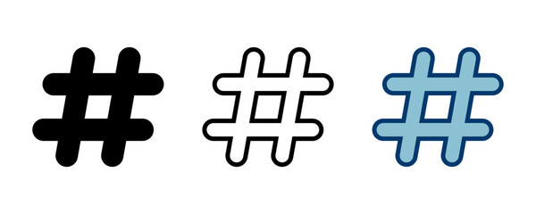 Obraz premium Hashtag icon vector isolated on white background. hashtag vector icon