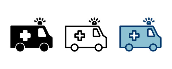 Ambulance Icon vector isolated on white background. Ambulance Icon Design. ambulance truck icon vector
