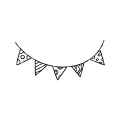 手書きのデコレーション素材、ガーランド、線画